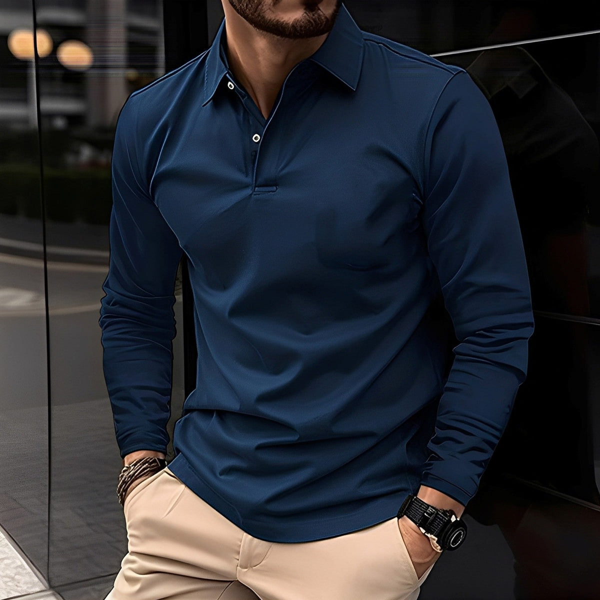 Deacon - Camisa de manga larga casual y robusta