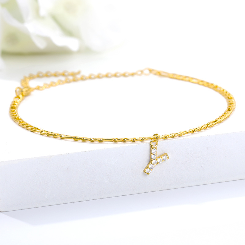 Tobillo con Inicial - Pulsera de tobillo con su inicial