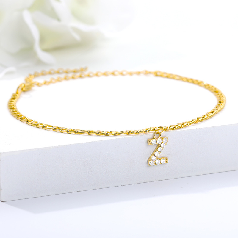 Tobillo con Inicial - Pulsera de tobillo con su inicial