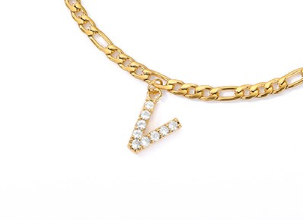 Tobillo con Inicial - Pulsera de tobillo con su inicial