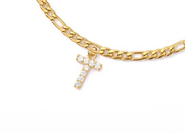 Tobillo con Inicial - Pulsera de tobillo con su inicial