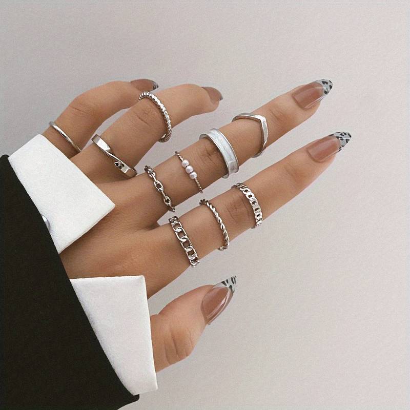 10Piezas Anillos de Moda - Anillos de Mezcla y Combina