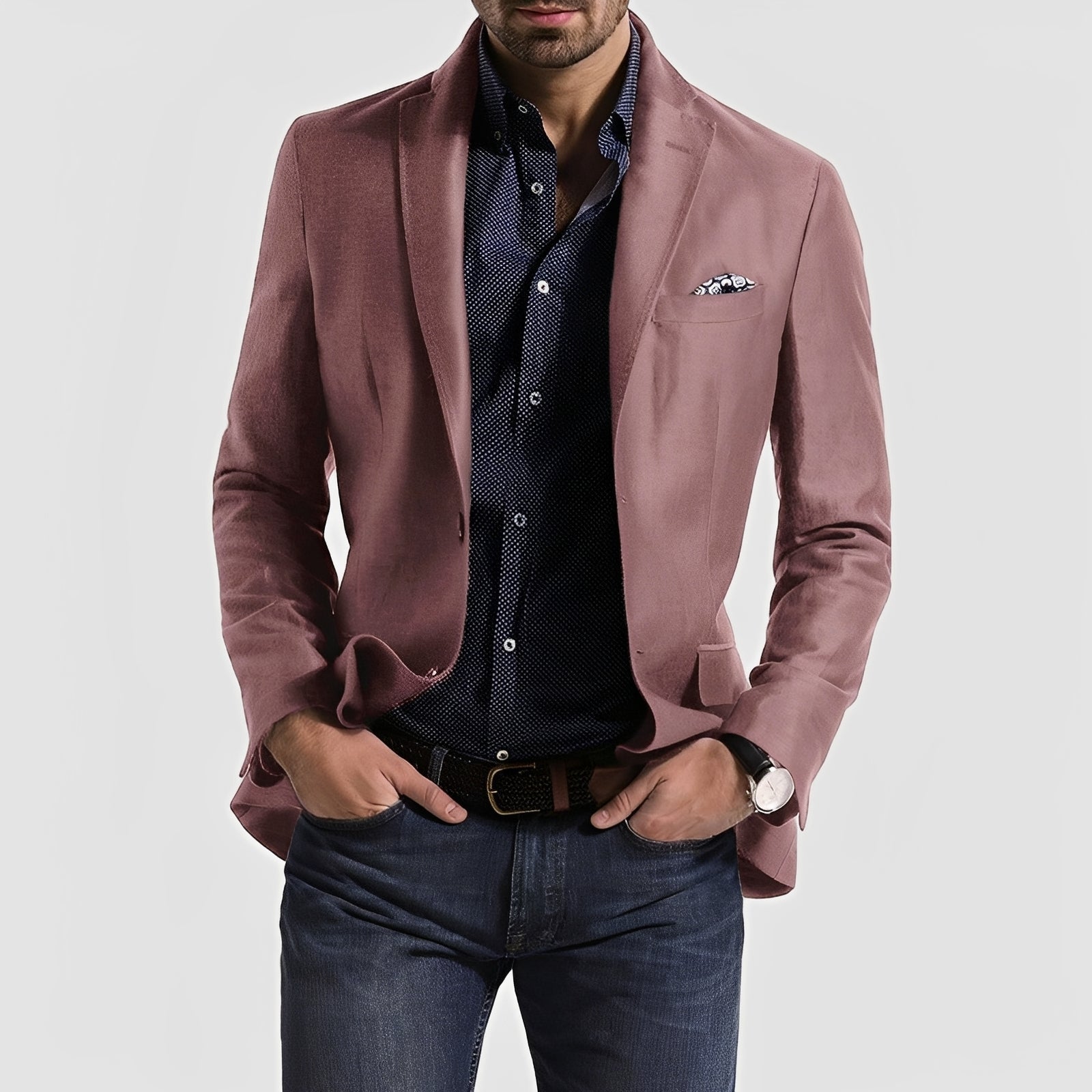 George - Blazer formal para hombre con cierre de dos botones