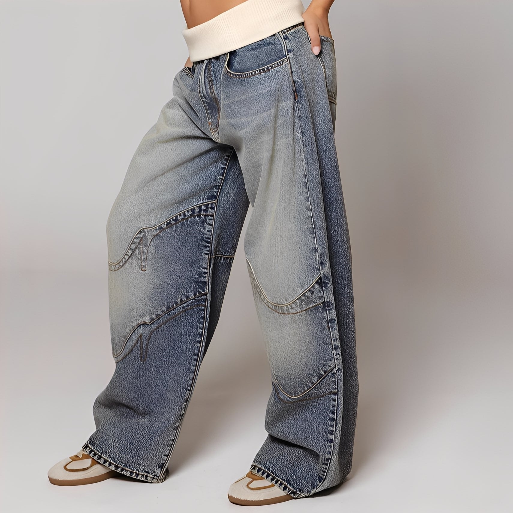Vanessa - Jeans cómodos de pierna ancha