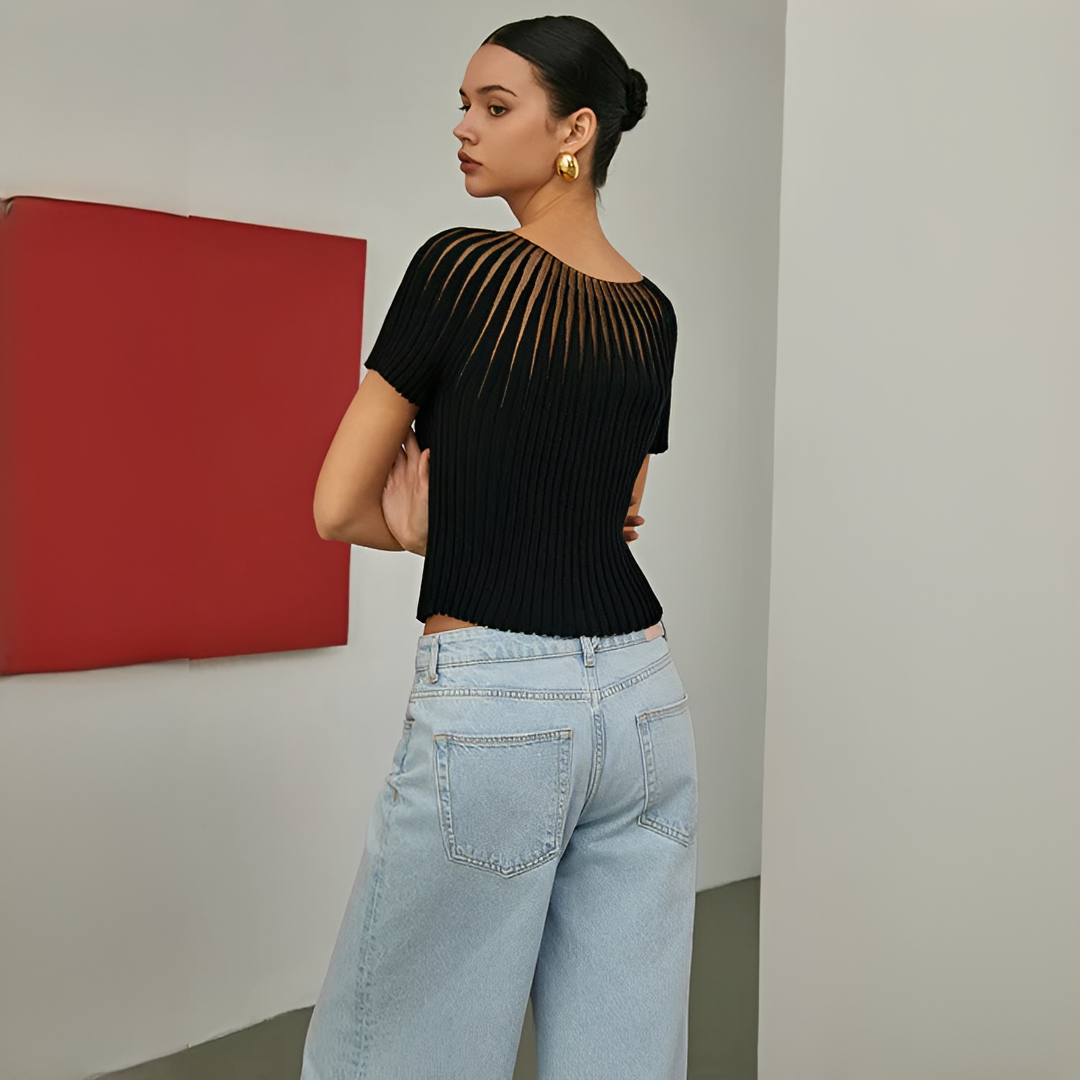 Selena - Blusa moderna de manga corta
