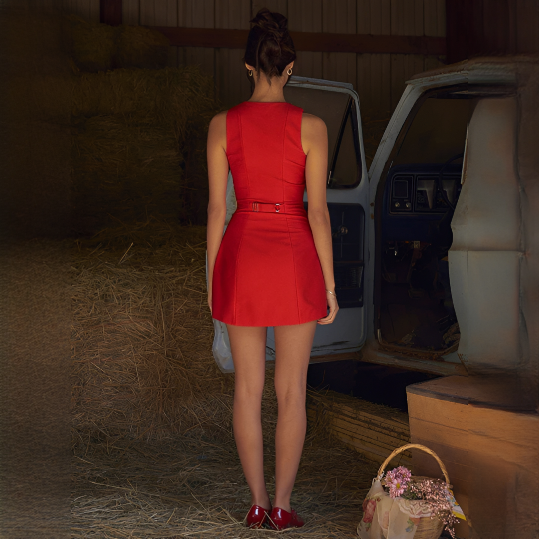 Ellisia - Vestido corto chic sin mangas