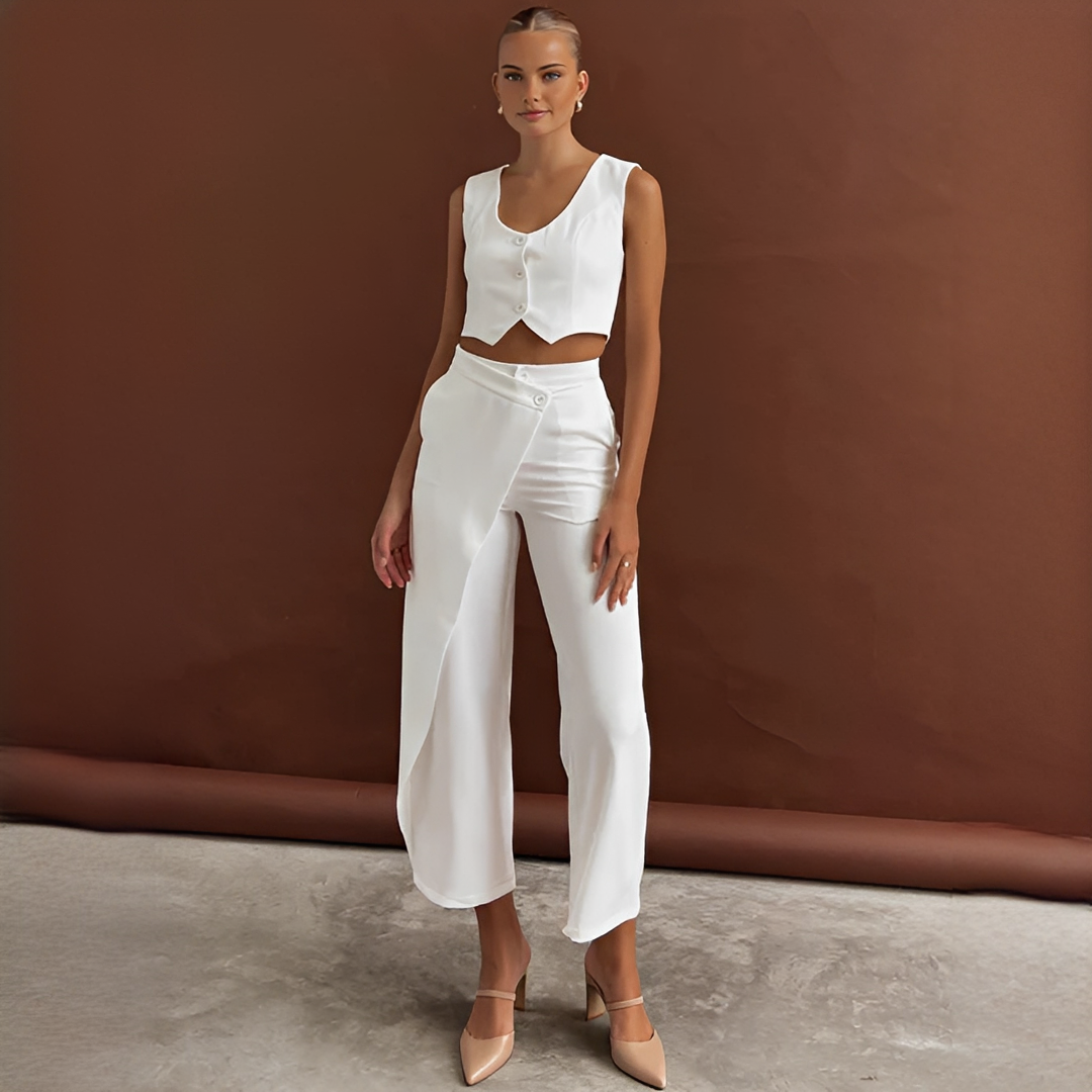 Agnes - Conjunto de Chaleco y Pantalones de Moda
