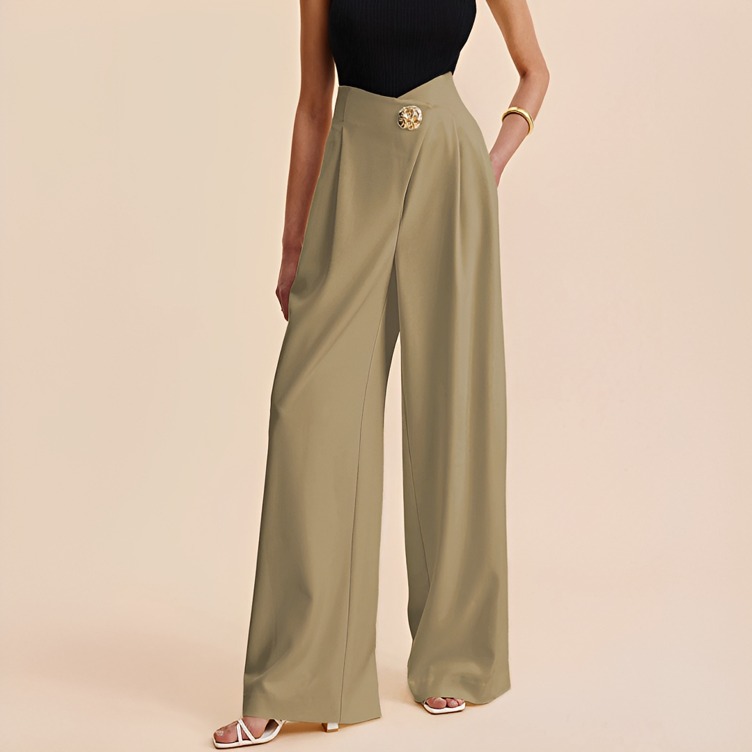 Joyce - Pantalones de pierna ancha de cintura alta