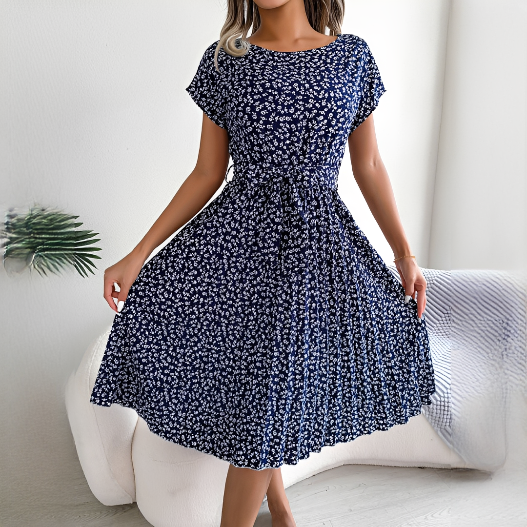 Lyka - Vestido de verano sofisticado de manga corta para mujer