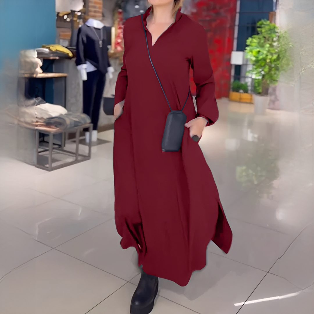 Cassie - Vestido de Manga Larga Casual