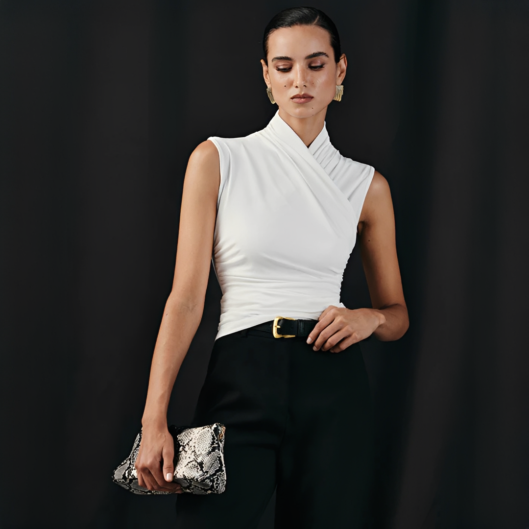 Mireya - Blusa Sofisticada de Cuello Cruzado