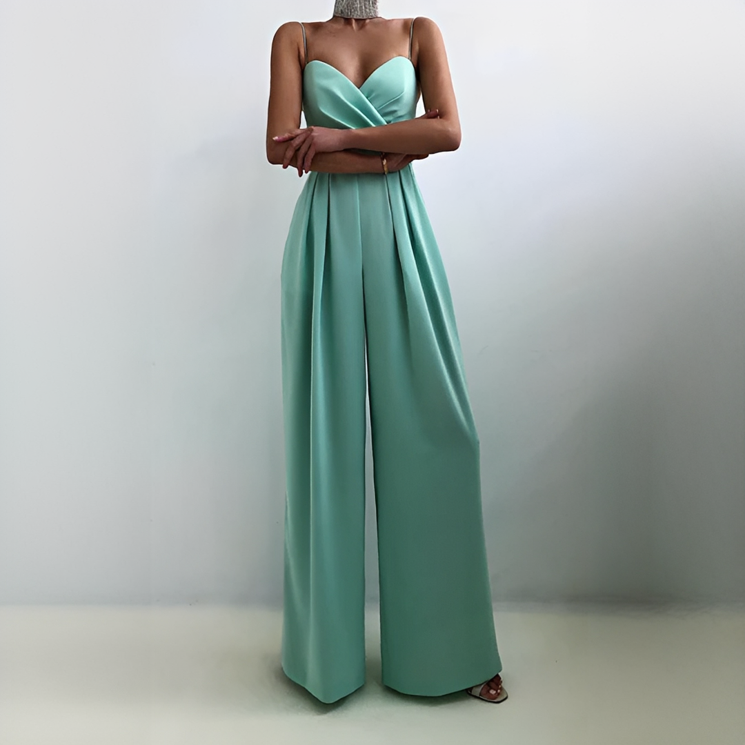 Glysha - Combinación elegante a piernas anchas para mujer