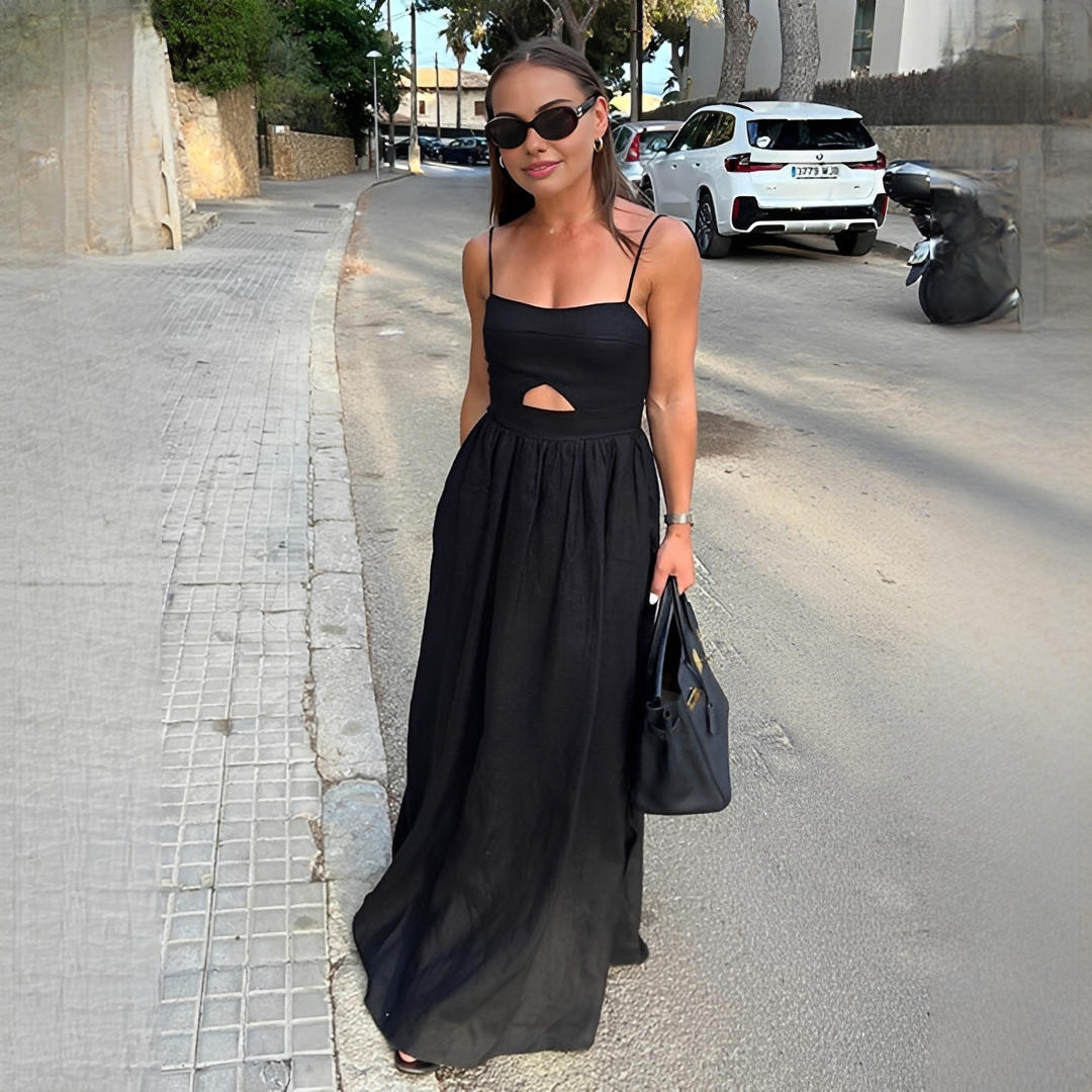 Meadel - Vestido largo sin mangas chic