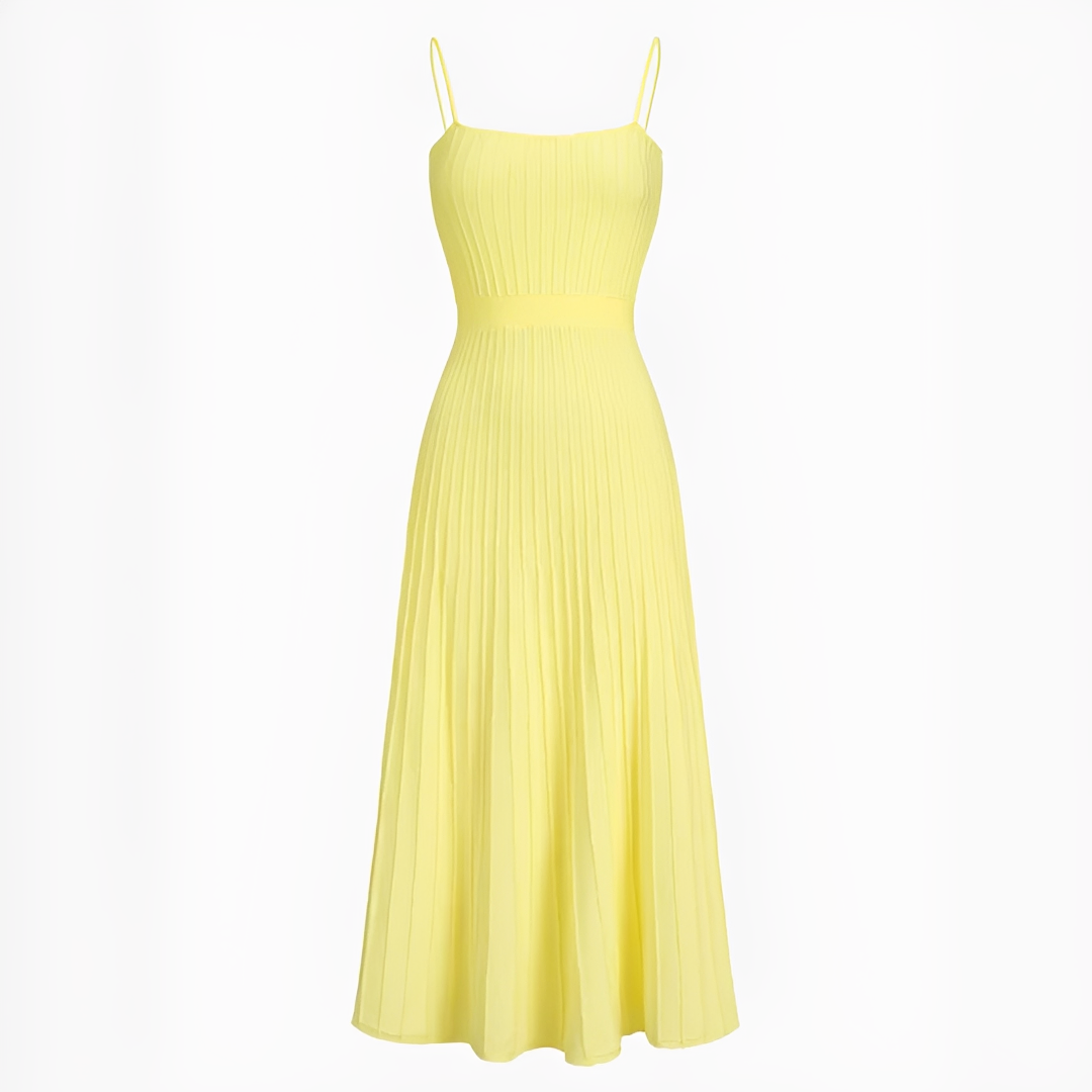 Pheobie - Vestido Midi Elegante con Plisado