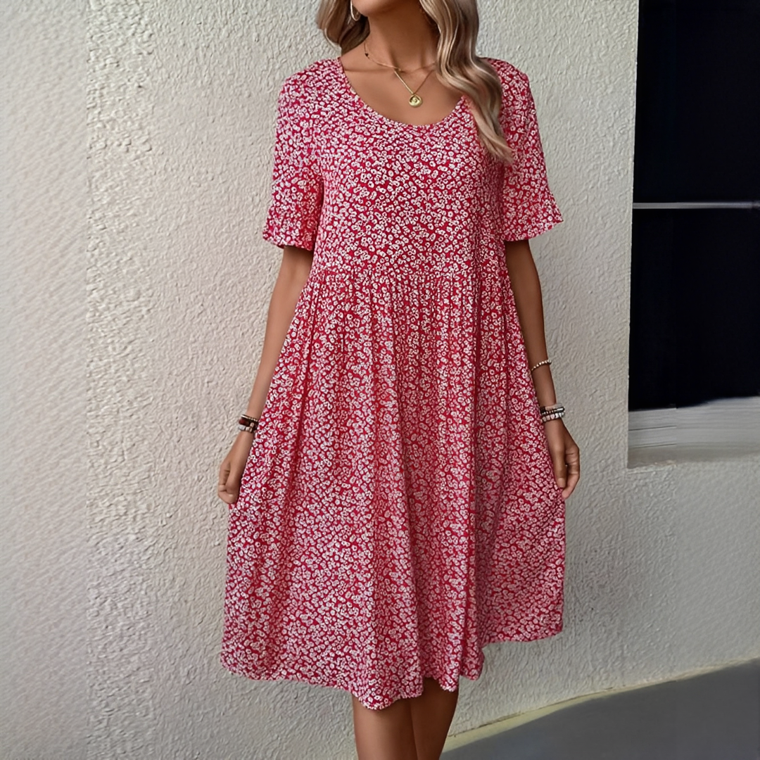 Janina – Vestido cuello redondo mujeres – perfecto para días soleados