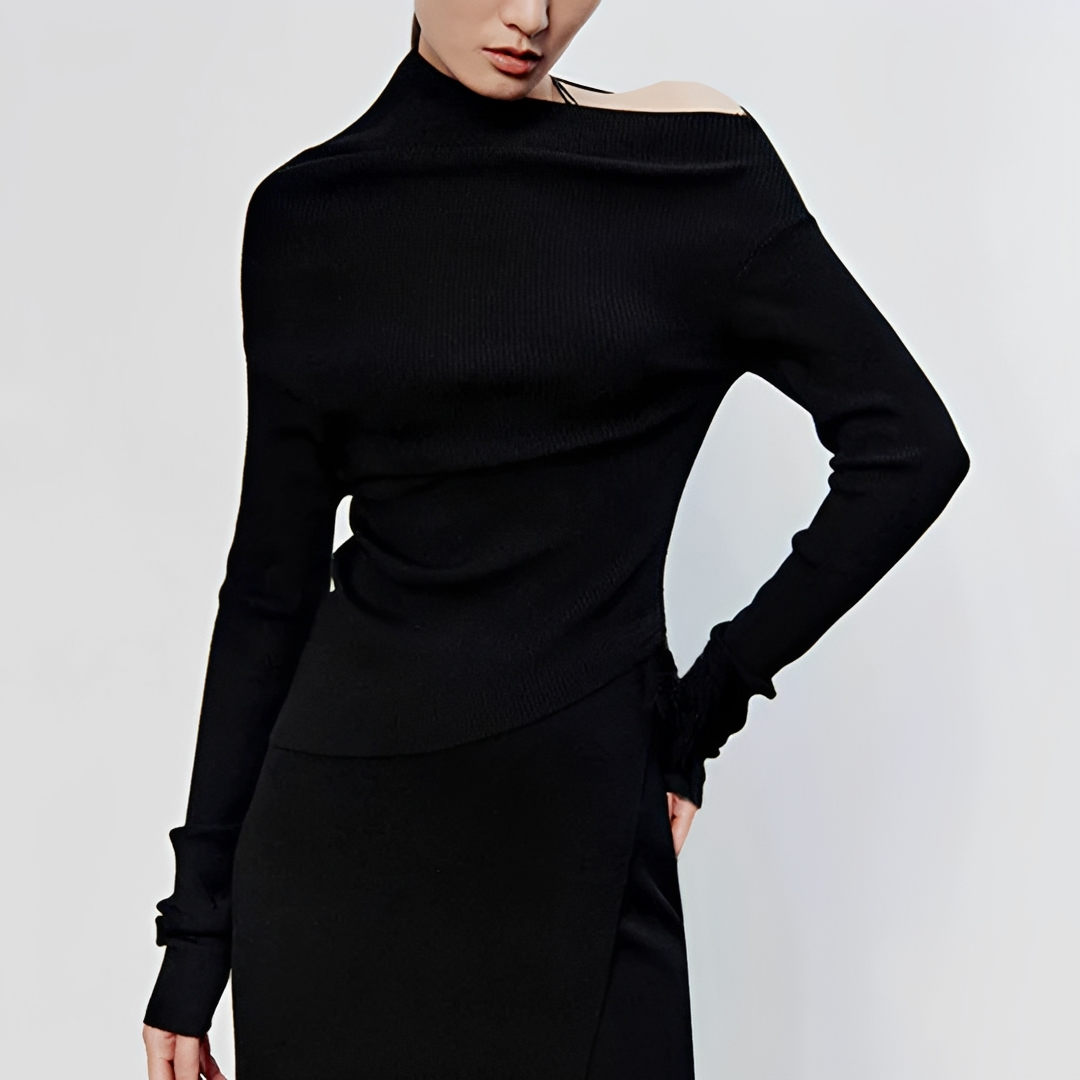 Larissa - Blusa Asimétrica de Manga Larga