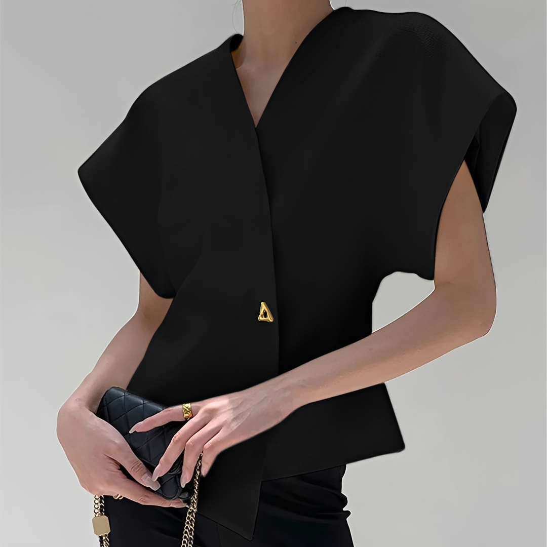 Ariella - Blusa con cuello en V a la moda