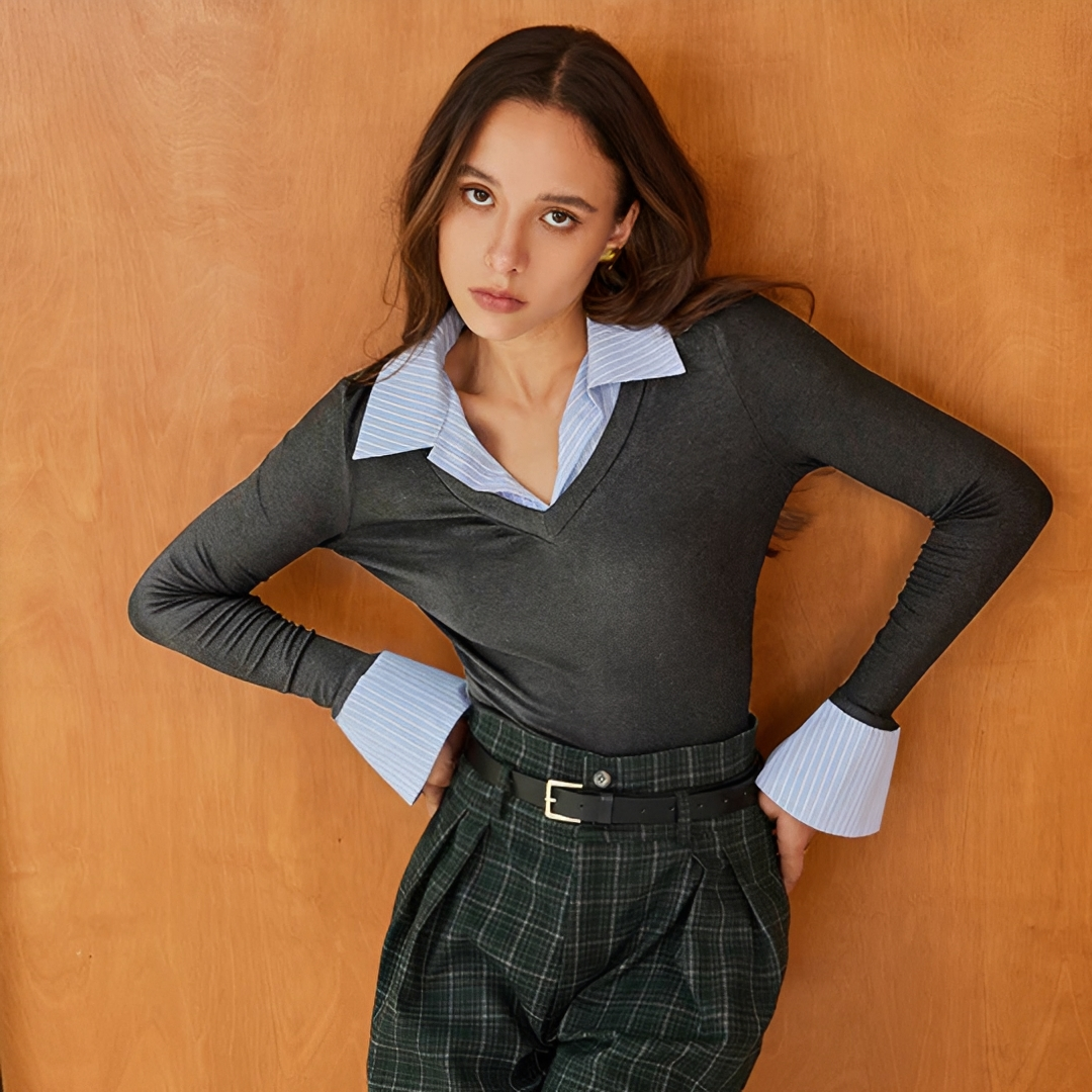 Venedita - Camisa Cómoda de Manga Larga