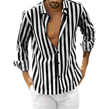 Roldan - Camisa de verano con rayas para hombre