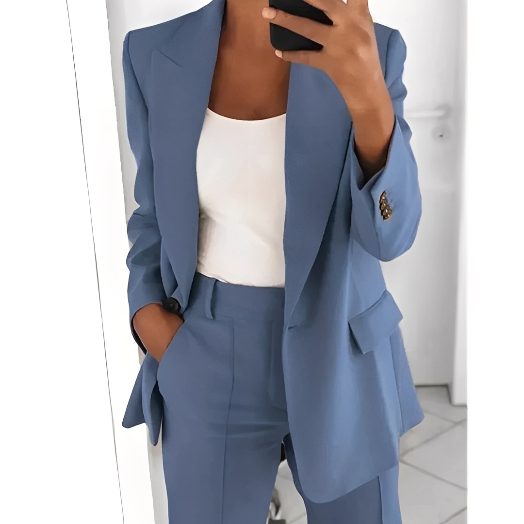 Alexes - Conjunto de blazer y pantalón para damas