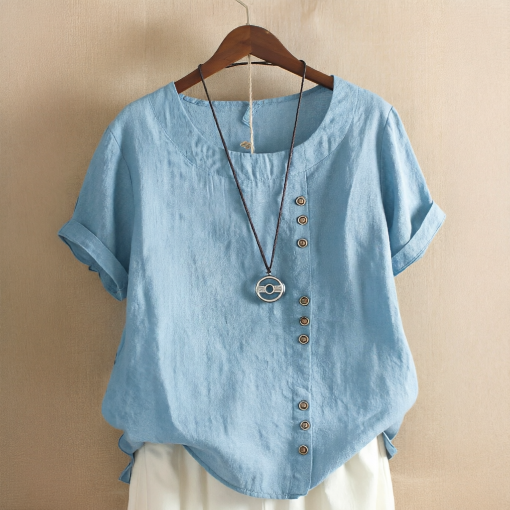 Noelle - Blusa Estilosa con Botones y Corte Suelto