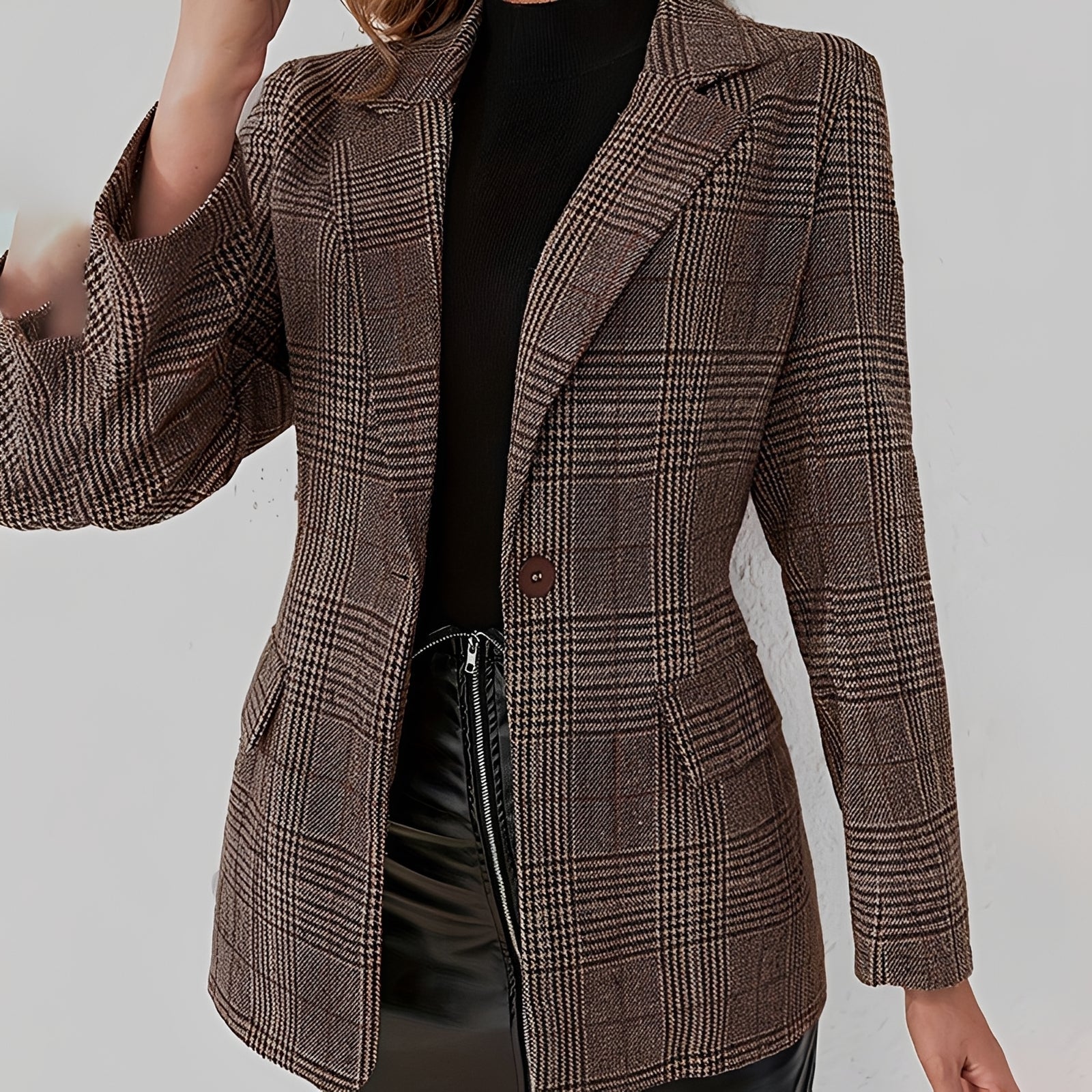 Eshal - Blazer de Cuadros Estiloso