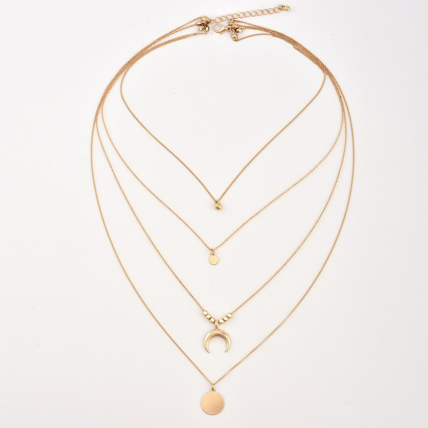 Collar Boho de luna multicapa