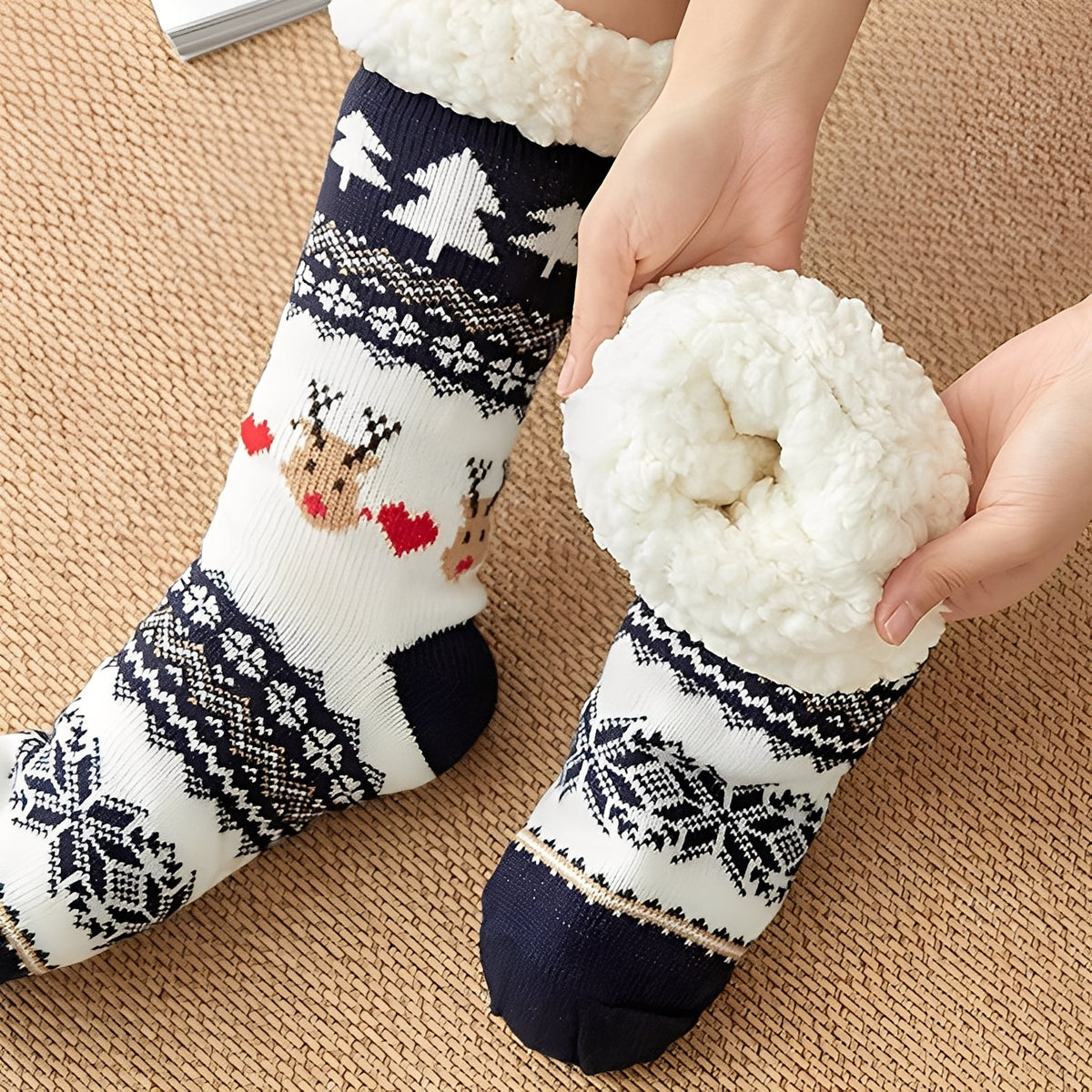 Kassia - Calcetines navideños sofisticados y cálidos