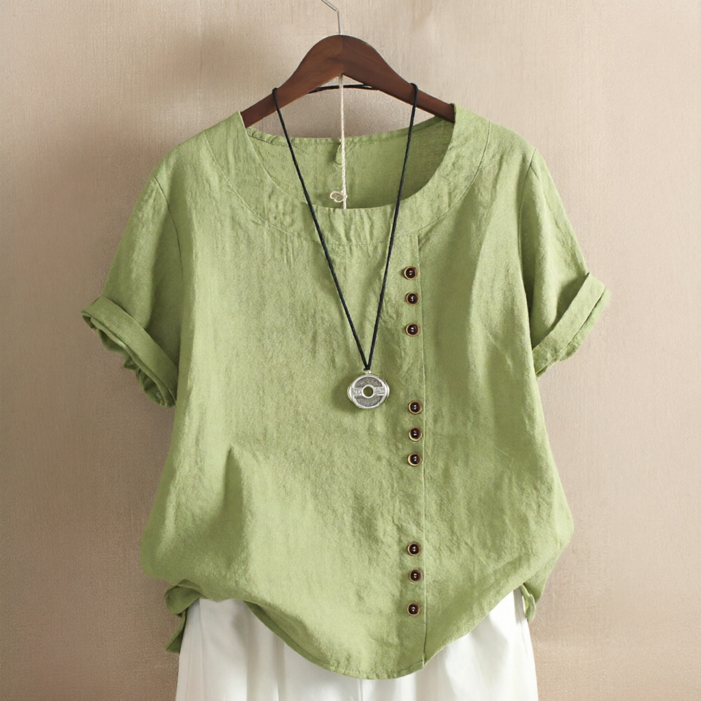 Noelle - Blusa Estilosa con Botones y Corte Suelto