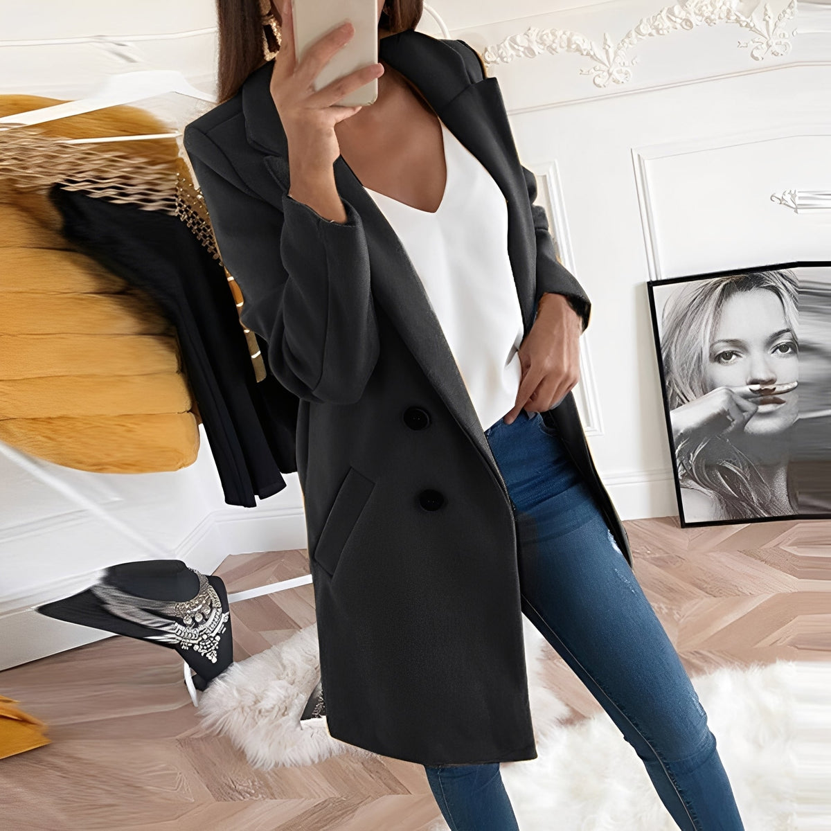 Chantal - Abrigo de invierno largo elegante para mujeres