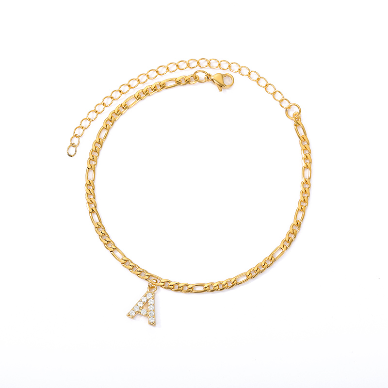 Tobillo con Inicial - Pulsera de tobillo con su inicial