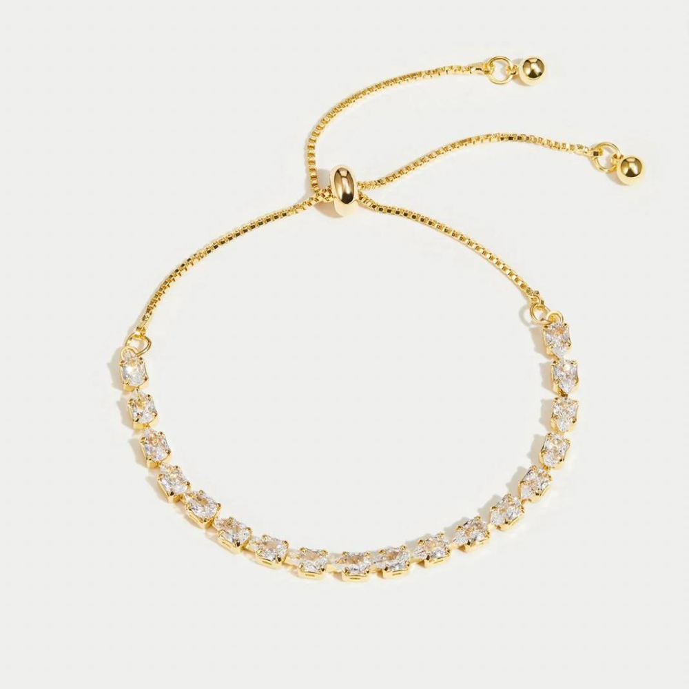 Pulsera de Cristal Dorado - Pulsera de cristal ajustable