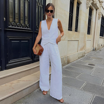 Relna - Conjunto de chaleco y pantalones casuales