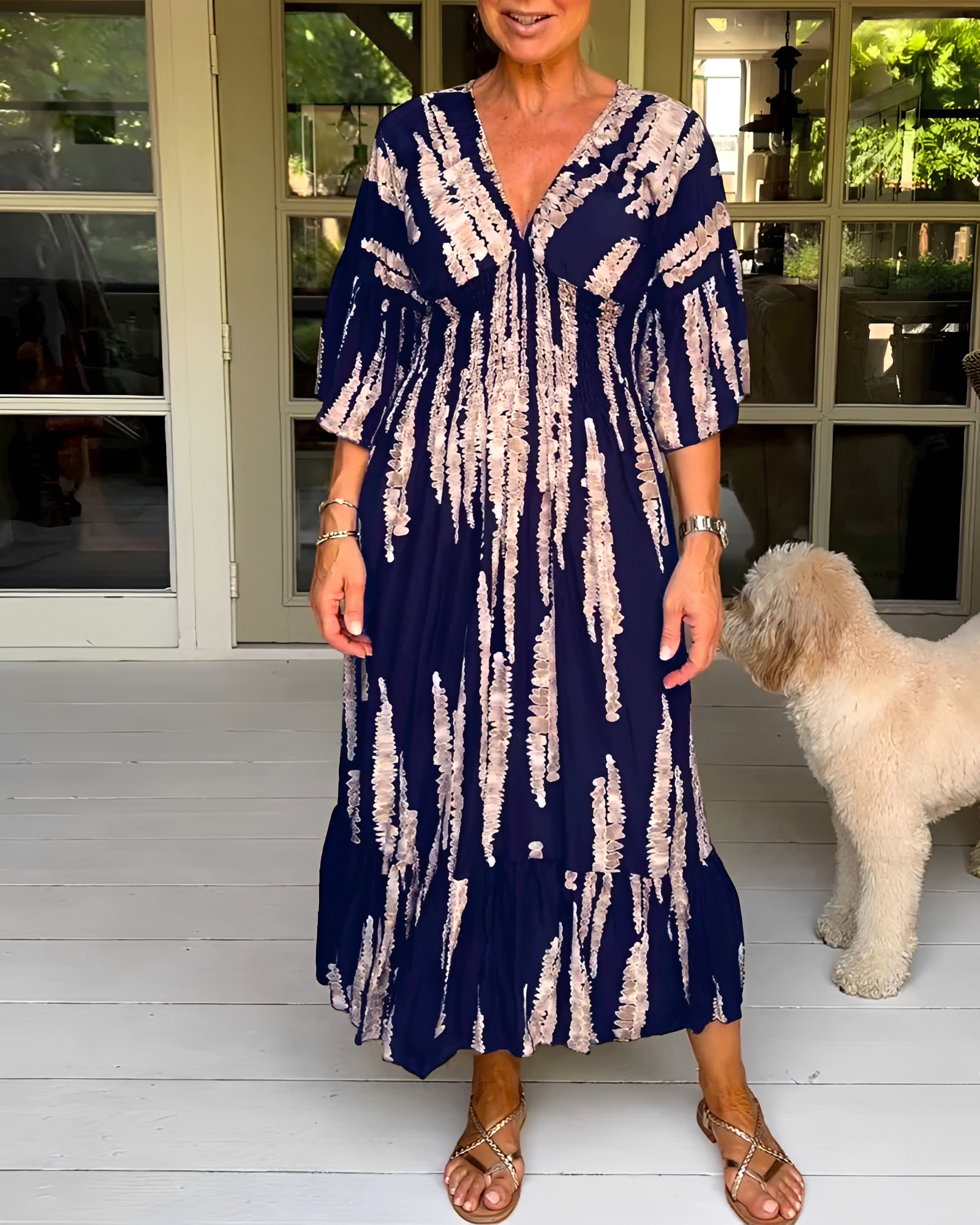 Esperanza - Vestido Midi con Cuello en V Estiloso
