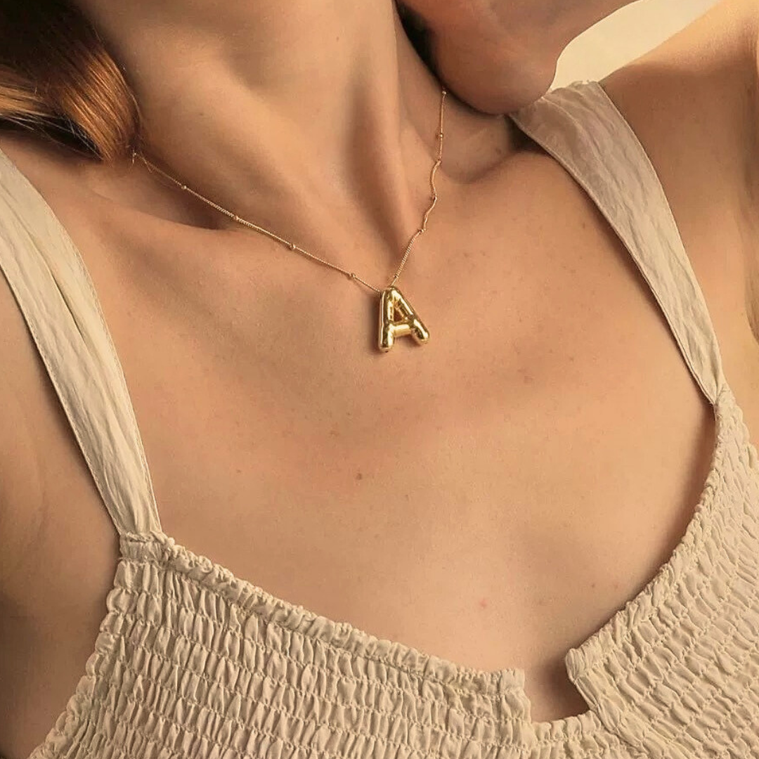 Collar inicial de oro Balloon