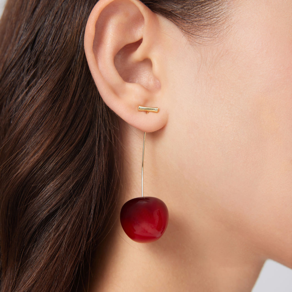 Pendientes Red Cherry - Pendiente ligero de cereza