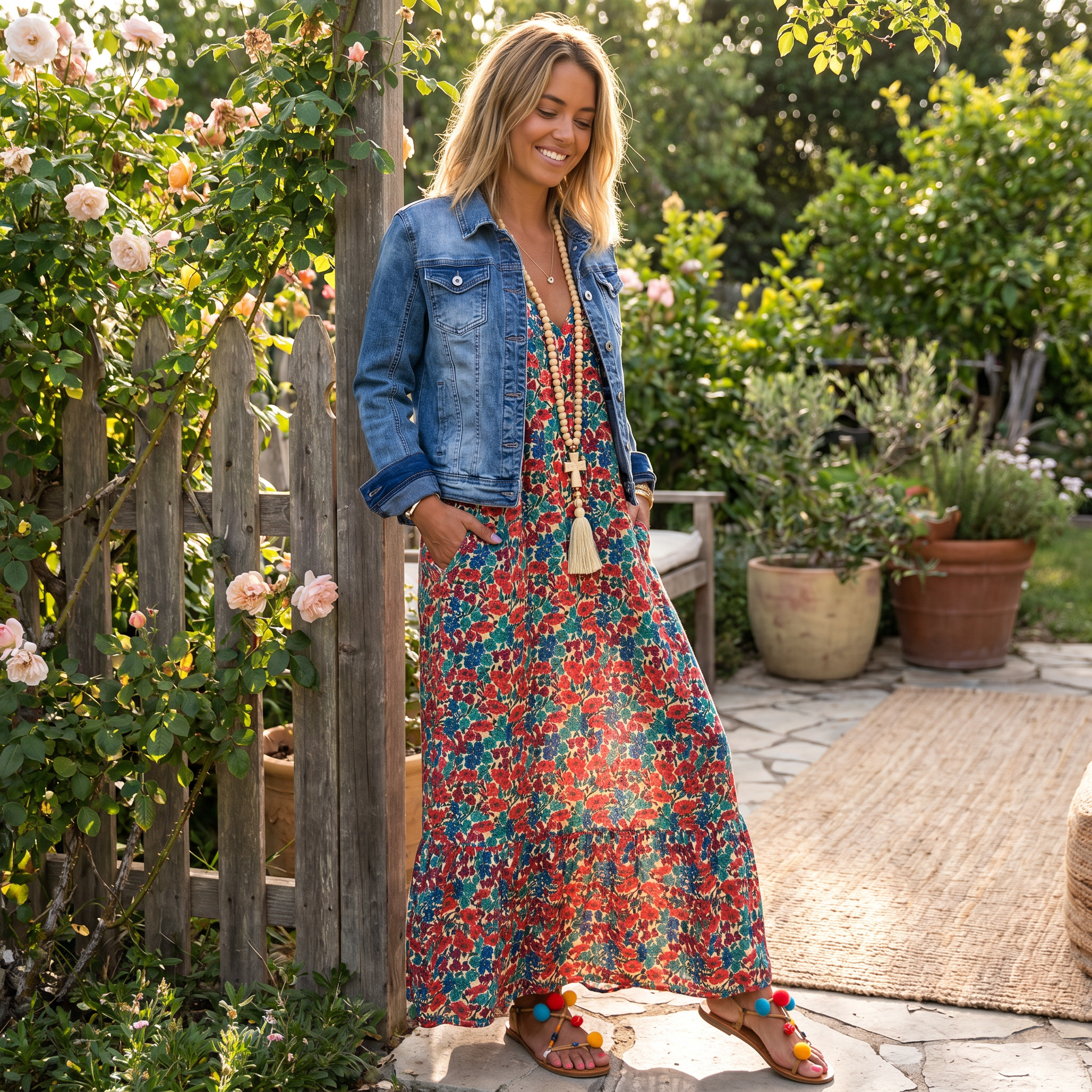 Shalisha - Vestido Bohemio Elegante con Cuello en V