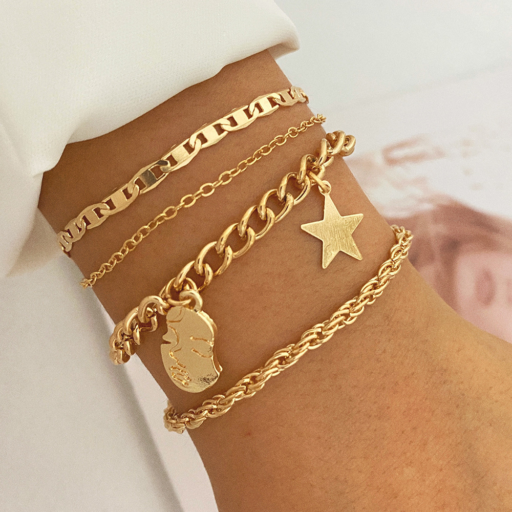 Pulsera de Oro de 18K - Conjunto de Pulseras para Chicas de Oro