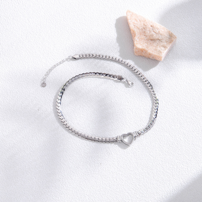 Pulsera de corazón hueco dorado - Pulsera de corazón abierta