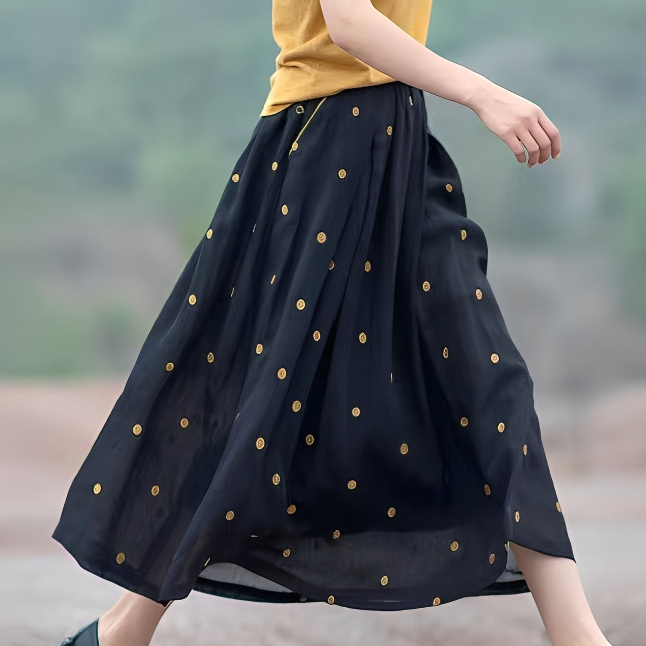 Thea - Falda casual con lunares para mujeres
