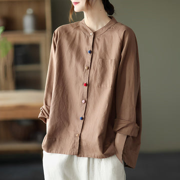 Nellie - Blusa casual con bolsillos para damas