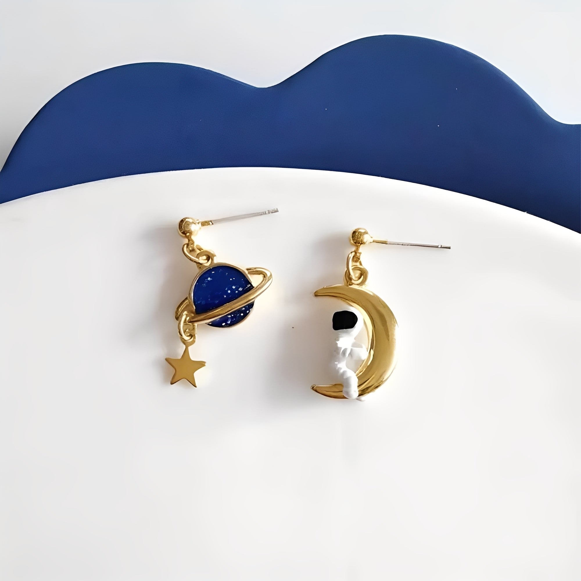 Luna – Pendientes de astronauta y planeta