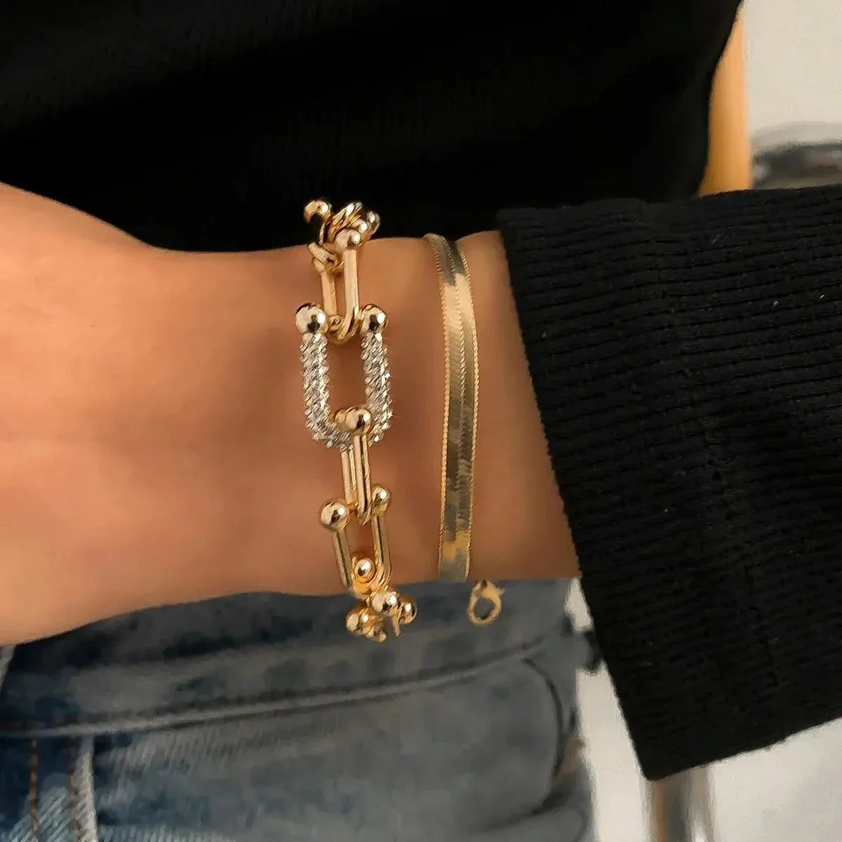 Maelys – Conjunto de Pulseras Cadena & Serpiente