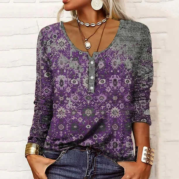 Hilde - Suéter elegante con estampado azteca