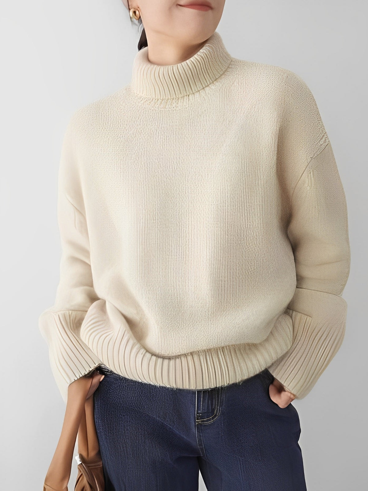 Yvette – Pullover con cuello alto para mujeres