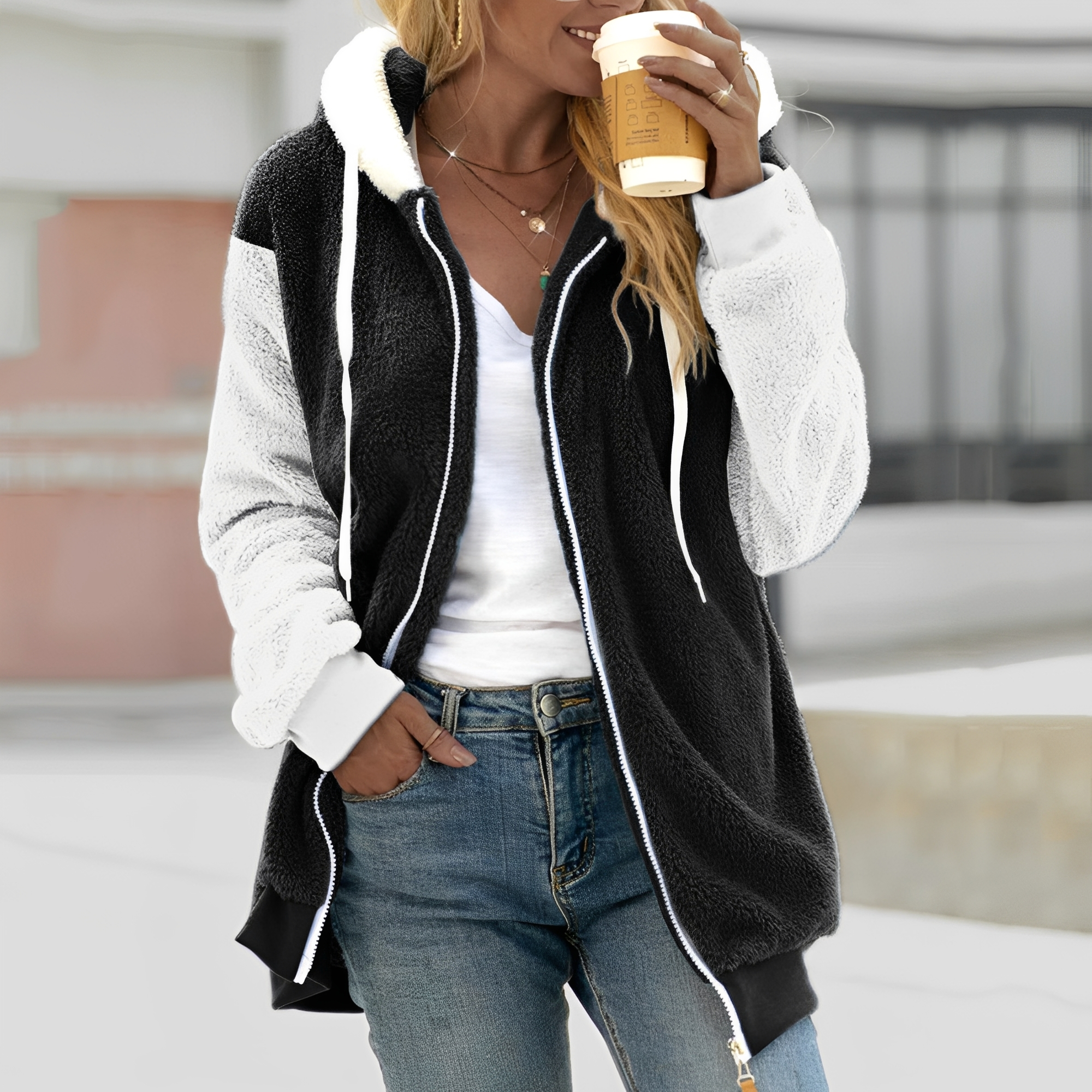 Chloe - Chaqueta con capucha cálida para damas