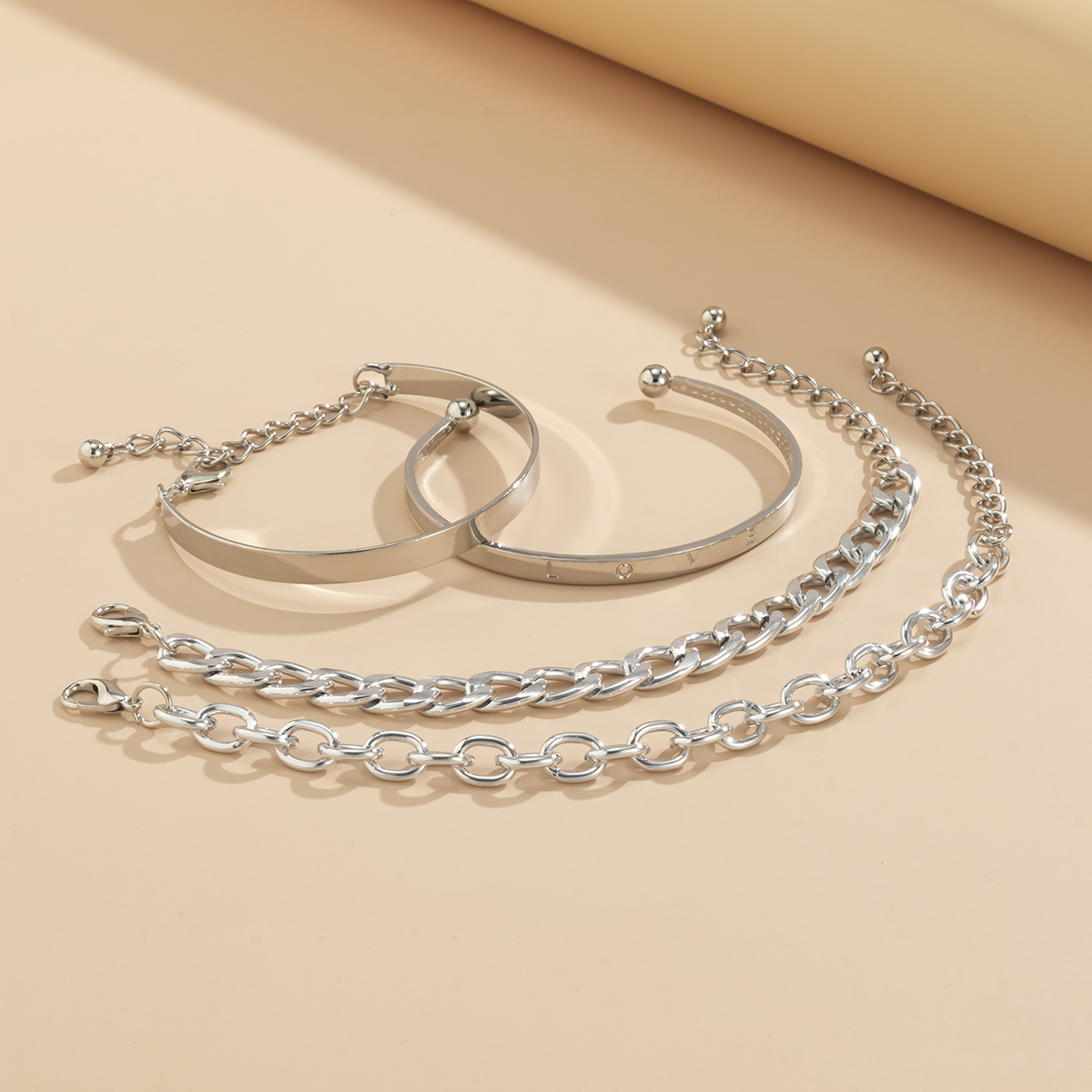 Pulsera de 4 cadenas - conjunto de pulseras ajustables