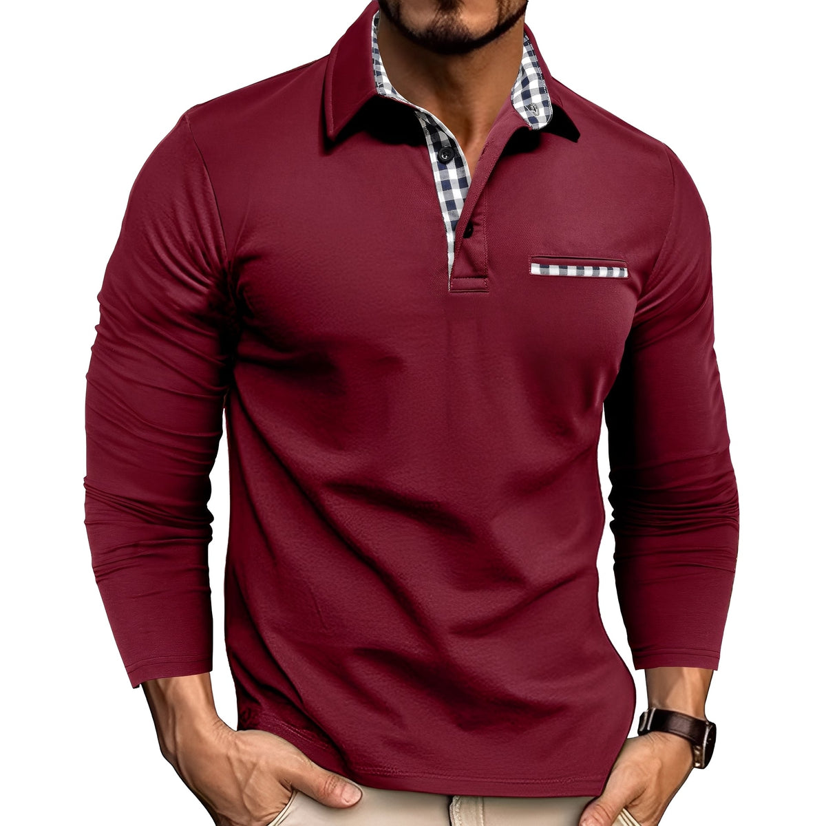 Rupert - Polo de Manga Larga Ligero para Hombre
