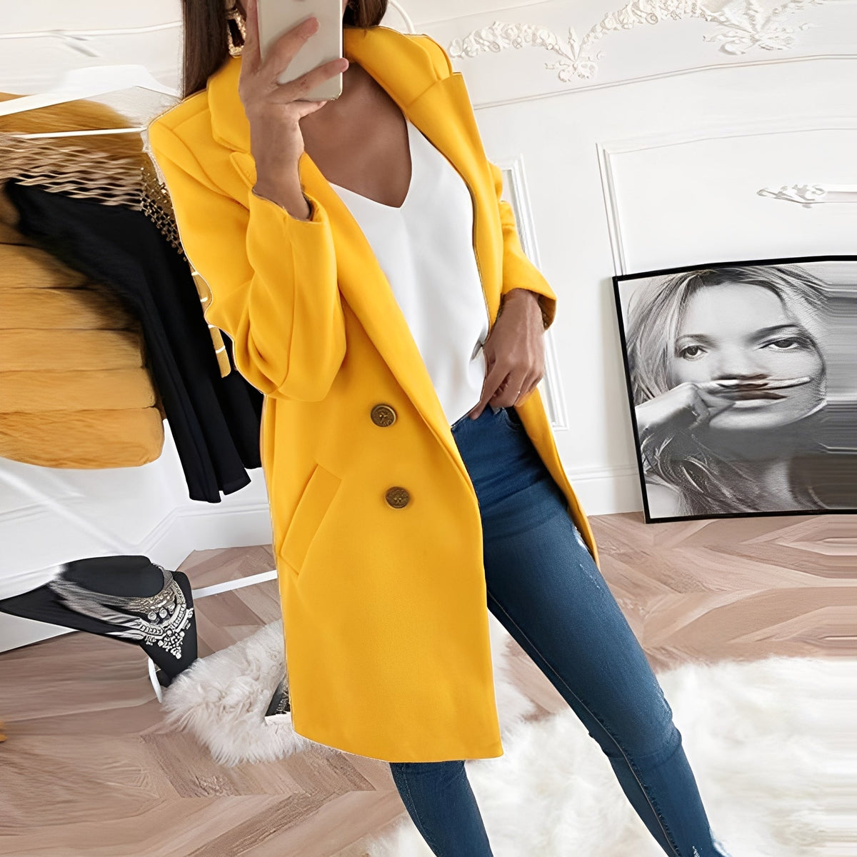Chantal - Abrigo de invierno largo elegante para mujeres