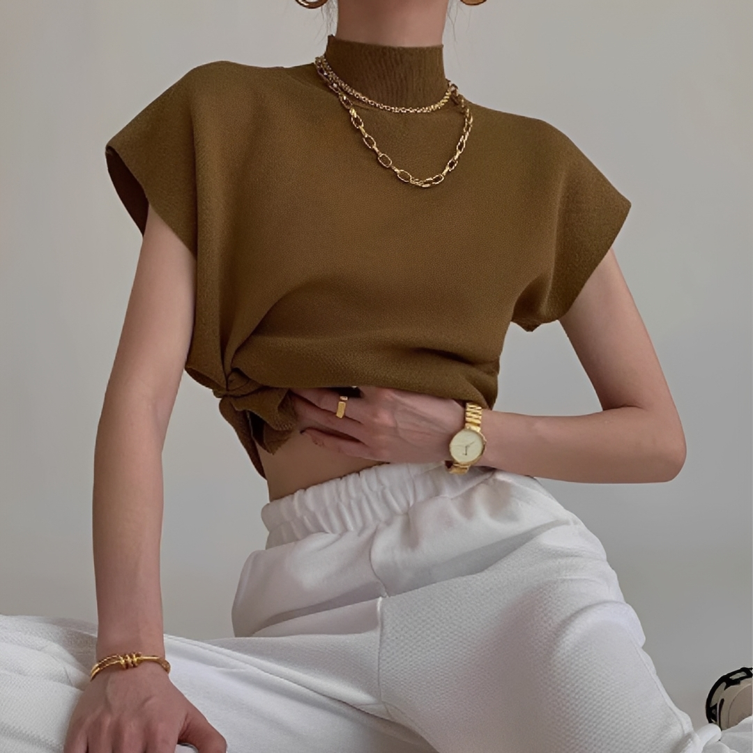 Lesley - Suéter cómodo con cuello alto